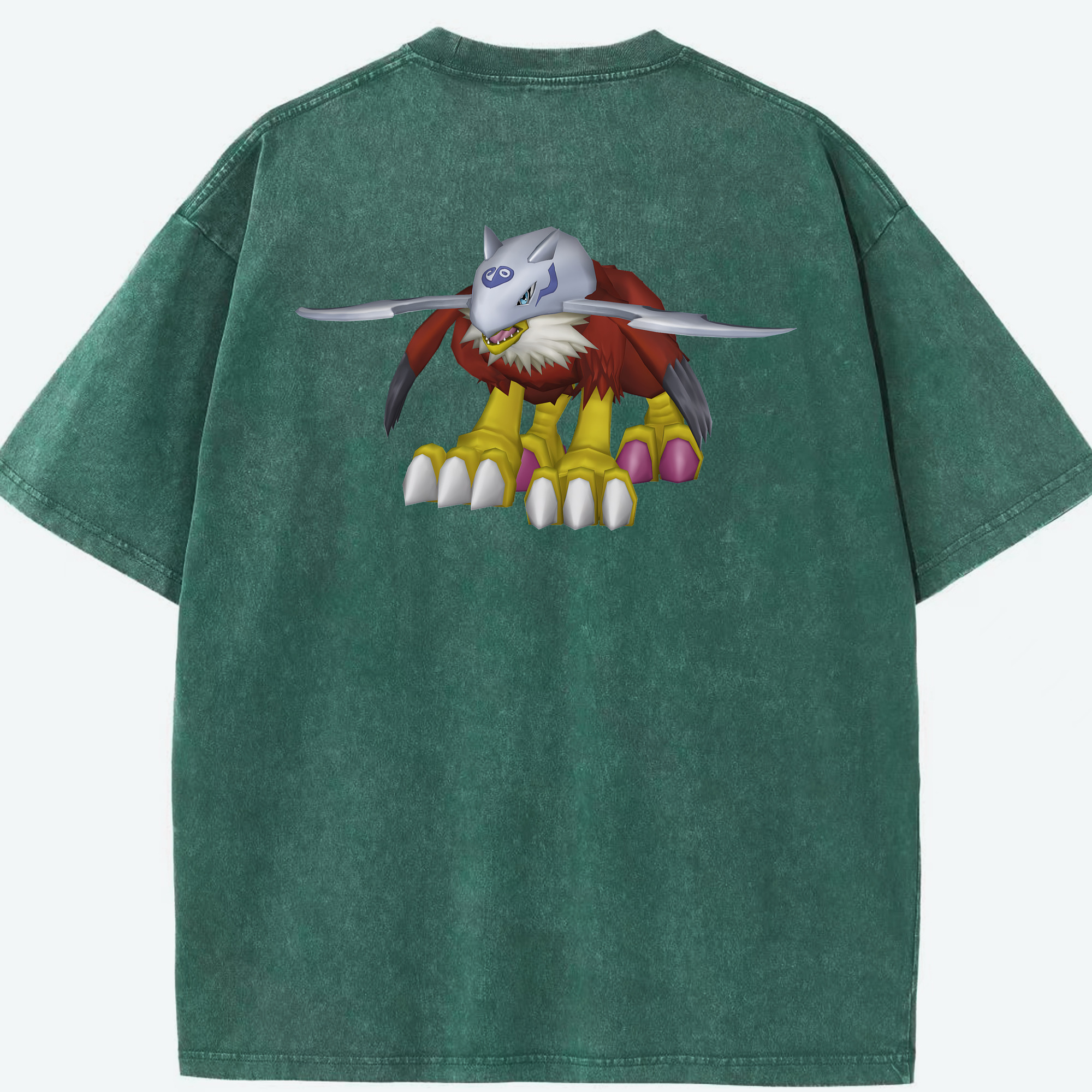 （画像用） Digimon デジタルモンスター/デジモン 綿100% ヴィンテージ風 半袖Tシャツ（背面プリント）
